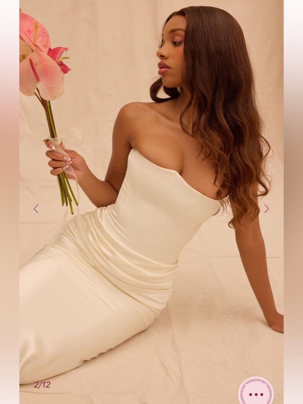 HOUSE OF CB "Persephone" Ivory Strapless Corset Dress NWOT